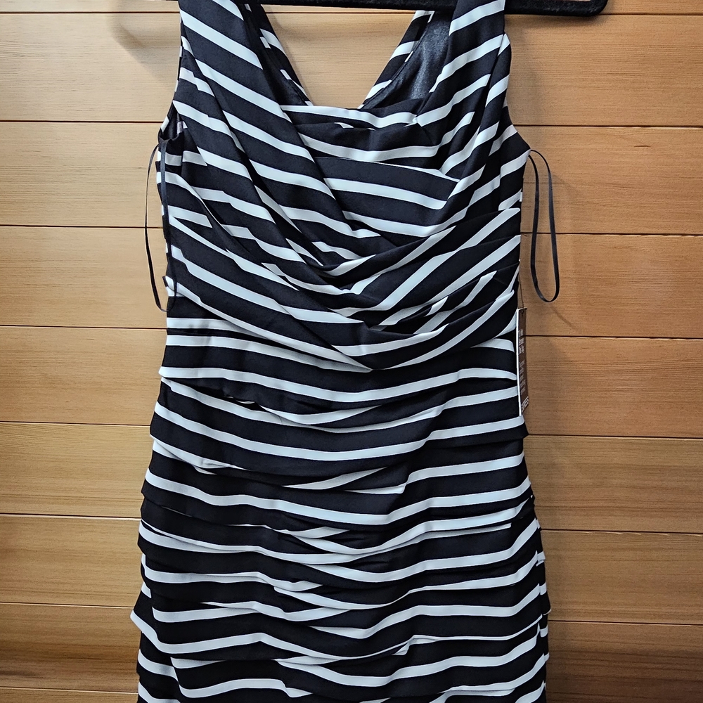Express Black and White Striped Mini Dress
